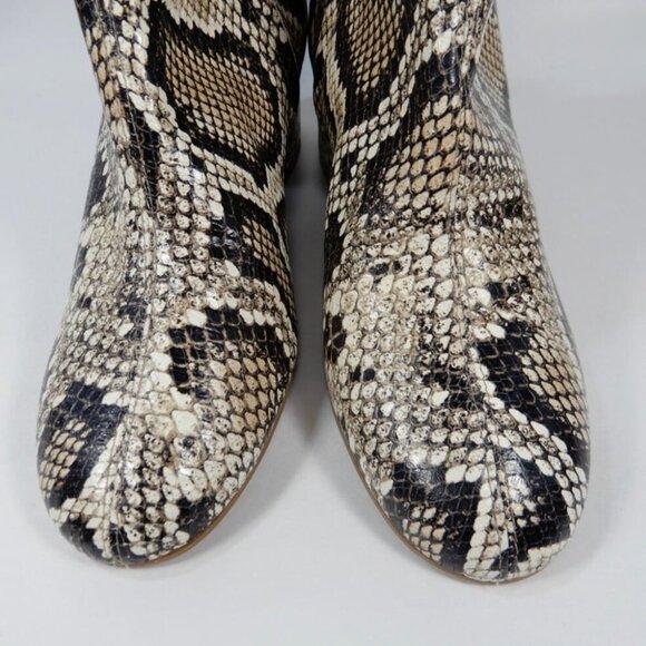 Aquatalia Leonora Snake Embossed Leather Boots Size 9 Weatherproof NEW - Picture 4 of 14